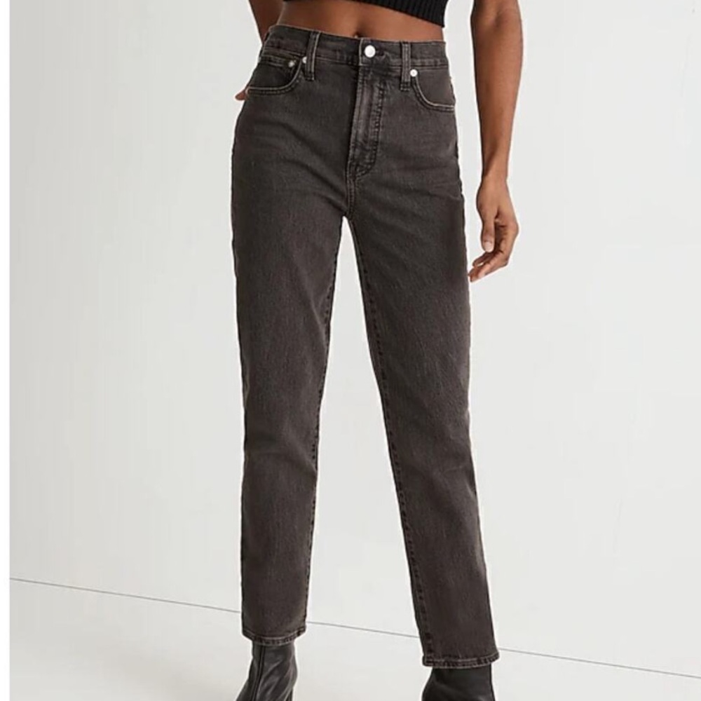 Madewell The Perfect Vintage Jean Washed Black Distressed Hem, 28